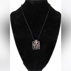 Handmade sterling silver necklace with real diamond, FEEL THE LOVE!!! ❤️